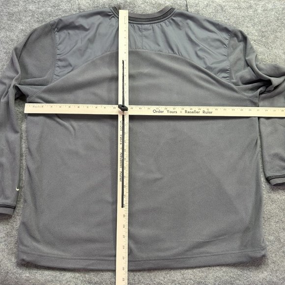 Nike Sweatshirt Men XL THERMA-FIT Gray V-Neck Fleece Pullover Insulated - Picture 8 of 10